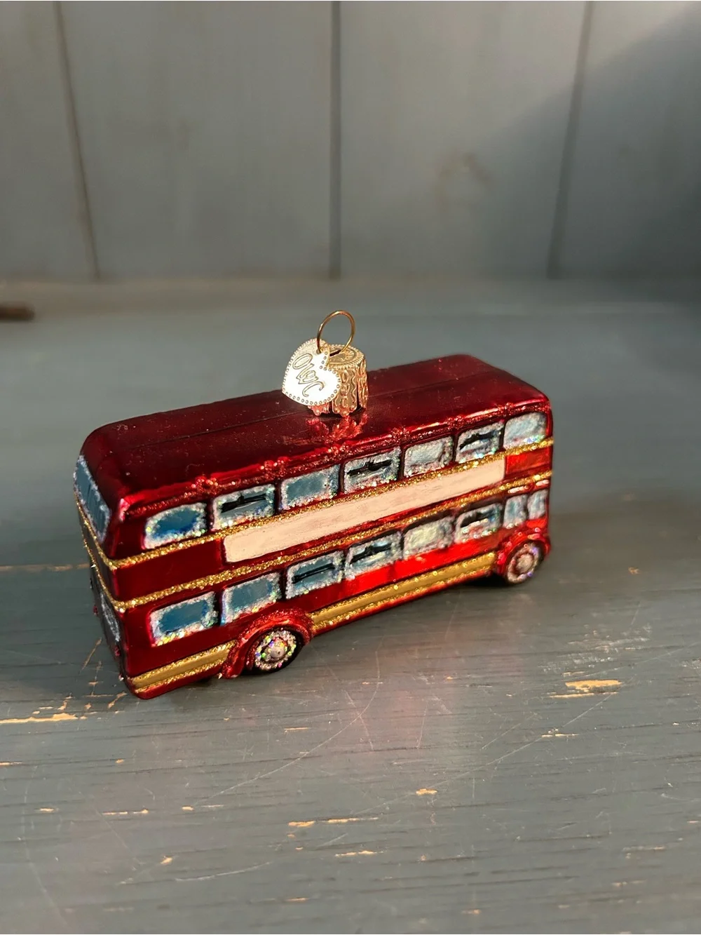 Red Double-Decker Bus Holiday Ornament - Old World Christmas